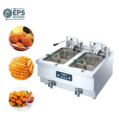 Máquina de fritura elétrica de cesto duplo para resultados consistentes comercial e consistente