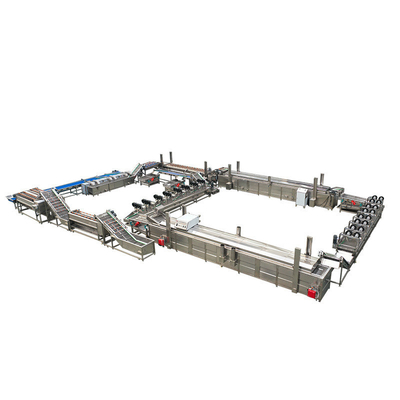 Máquina de processamento de batatas fritas totalmente automática com capacidade e produção de 500 kg