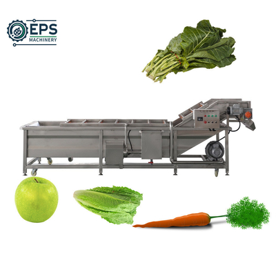 Máquina de lavagem de bolhas de frutas e vegetais de aço inoxidável personalizada de 1500 kg/h