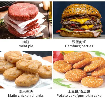 Máquina personalizada de fazer torta de carne EPS 100 traços / Min máquina de hambúrguer máquina de moldagem múltipla