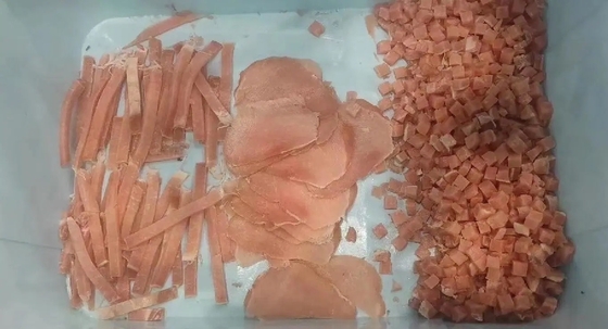 Cortar em tiras Processamento térmico Cortador de carne congelado para alimentos congelados e processamento