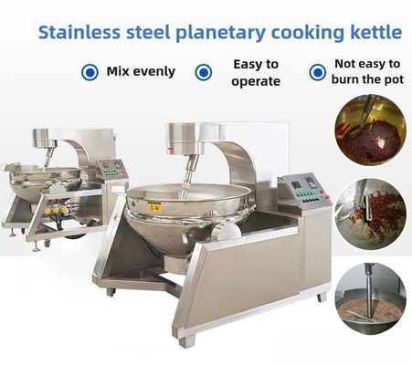 Máquina de mistura de cozinha planetária automática industrial personalizada para fazer molho de curry a vapor