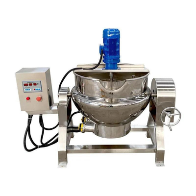 Inclinação de camada dupla de gás planetário aquecimento a vapor cozinhar chaleira de chaleira com agitador