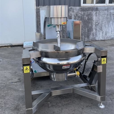Caldeira de cozimento industrial de carne com grande capacidade e mistura automática