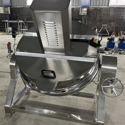 Caldeira de cozimento industrial de carne com grande capacidade e mistura automática