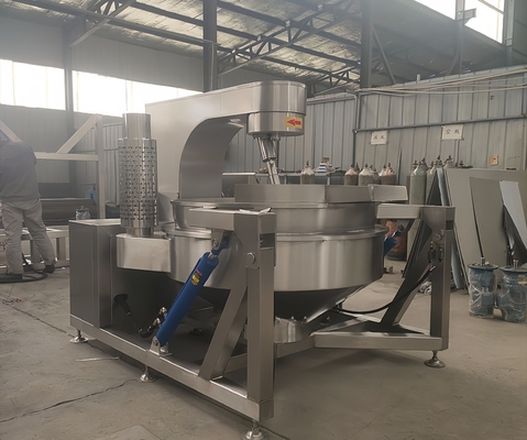 Máquina de mistura de cozinha horizontal de vácuo de inclinação automática para pasta alimentar e desempenho