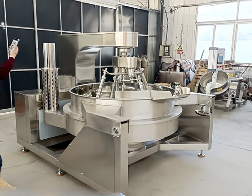 Máquina de mistura de cozinha horizontal de vácuo de inclinação automática para pasta alimentar e desempenho
