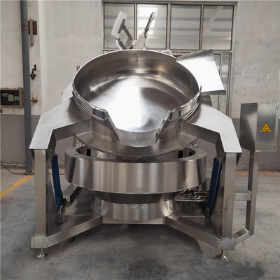 Máquina de mistura de cozinha horizontal de vácuo de inclinação automática para pasta alimentar e desempenho