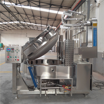 Máquina de mistura de cozinha horizontal de vácuo de inclinação automática para pasta alimentar e desempenho