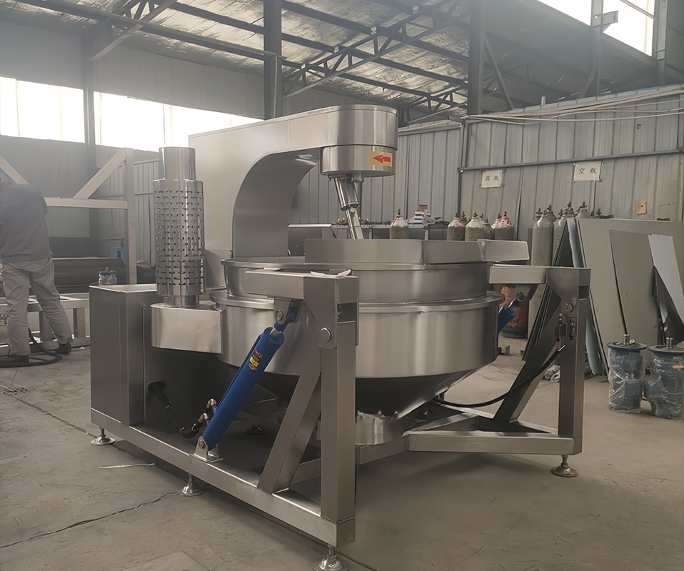 Máquina de mistura de cozinha horizontal de vácuo de inclinação automática para pasta alimentar e desempenho
